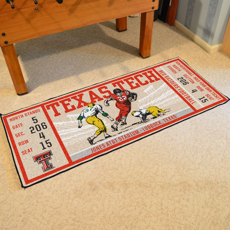 Texas Tech Red Raiders 30 x 72 Game Ticket Carpet Runner