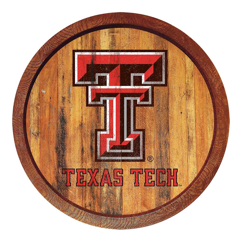 Texas Tech Red Raiders Weathered FAUX Barrel Top Sign