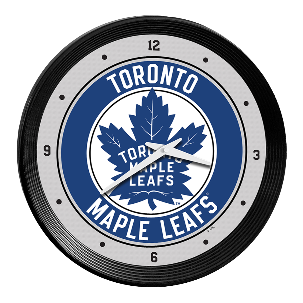 Toronto Maple Leafs Ribbed Frame Wall Clock