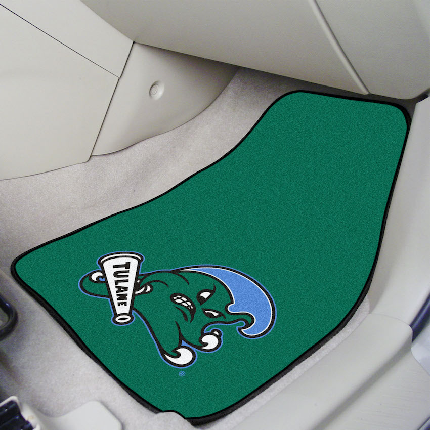 Tulane Green Wave Car Floor Mats 18 x 27 Carpeted-Pair