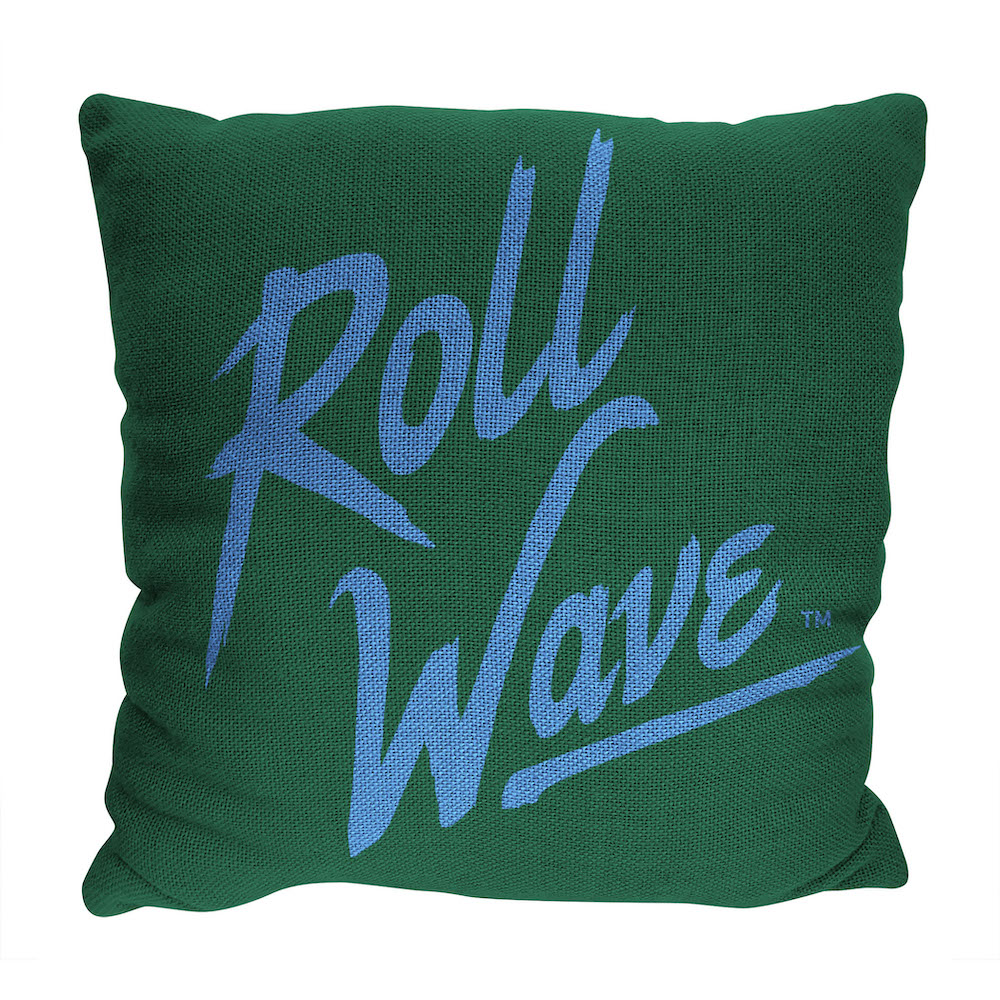 Tulane Green Wave Double Sided INVERT Woven Pillow