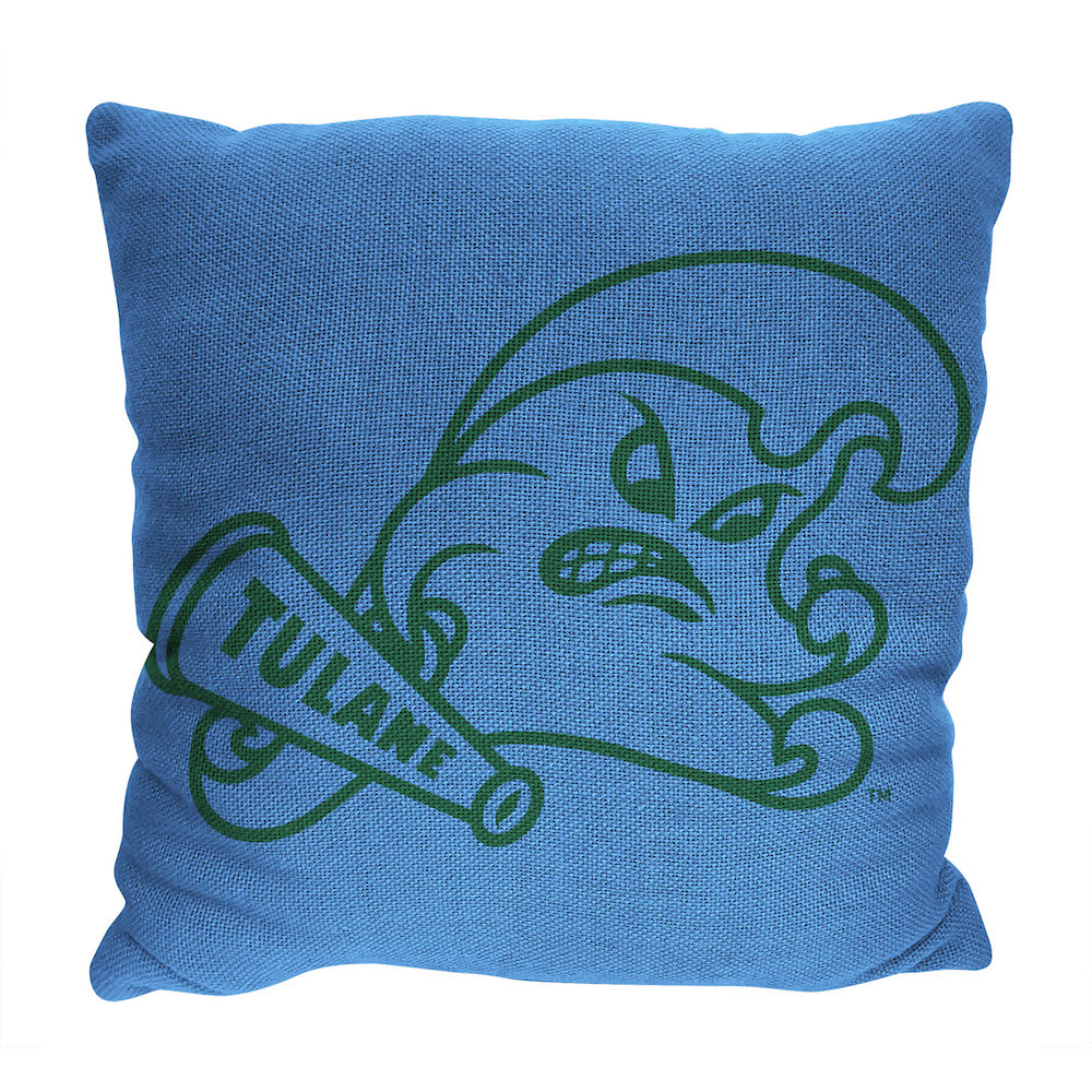 Tulane Green Wave Double Sided INVERT Woven Pillow