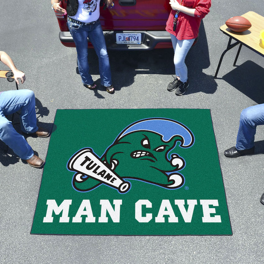 Tulane Green Wave MAN CAVE TAILGATER 60 x 72 Rug
