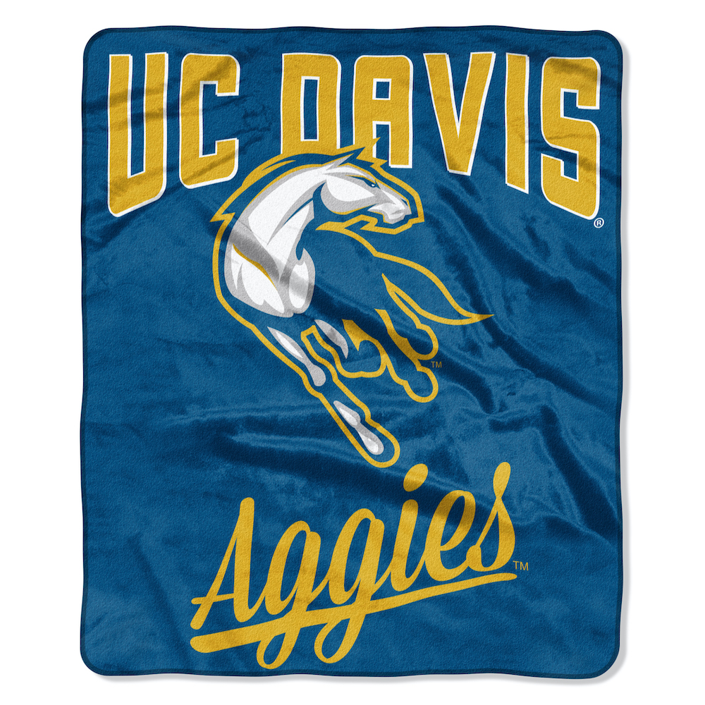 UC Davis Aggies Plush Fleece Raschel Blanket 50 x 60