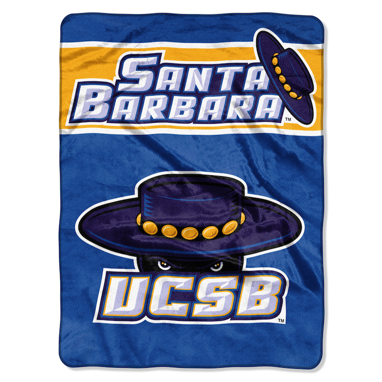 UC Santa Barbara Gauchos Large Plush Fleece OVERTIME 60 x 80 Blanket