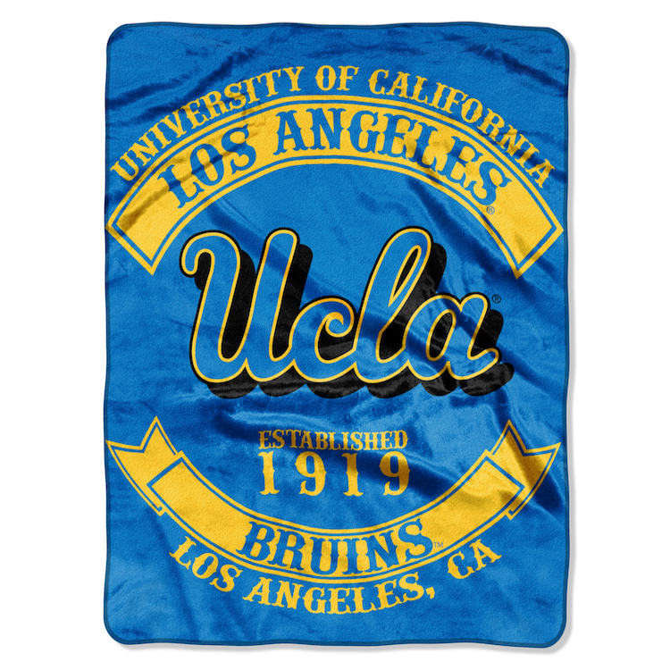 UCLA Bruins Large Plush Fleece Raschel Blanket 60 x 80