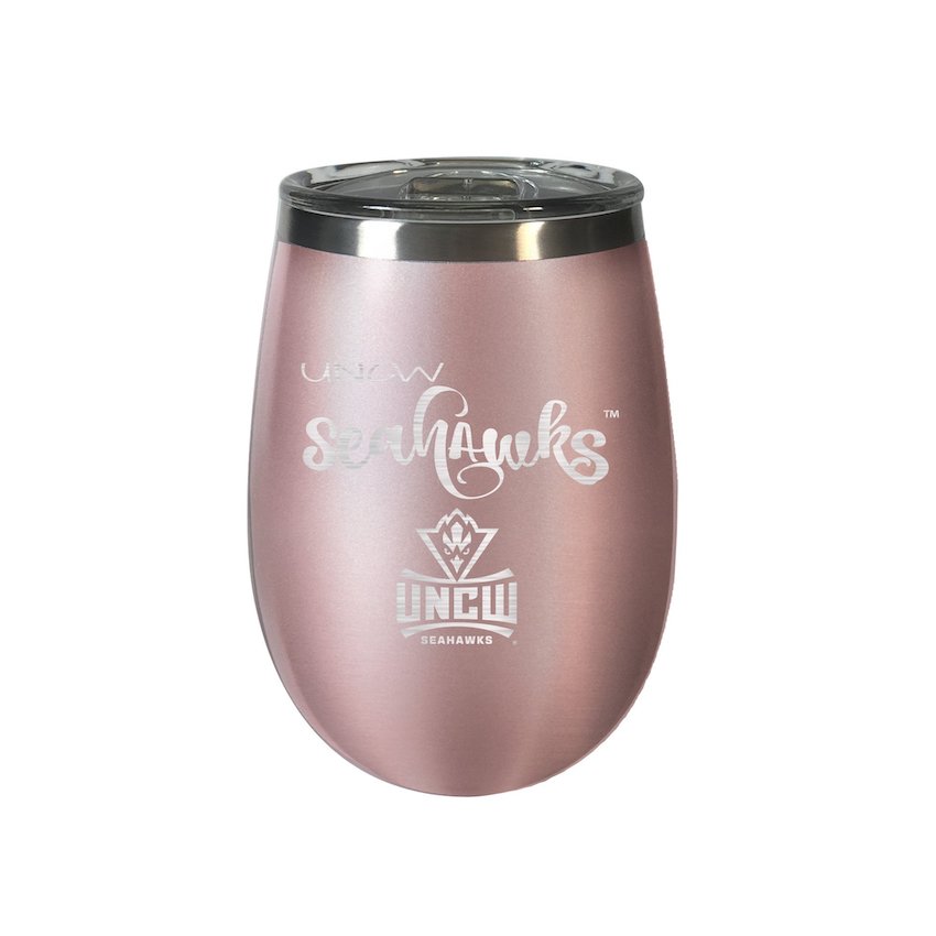 UNC Wilmington Seahawks 10 oz Rose Gold Wine Tumbler