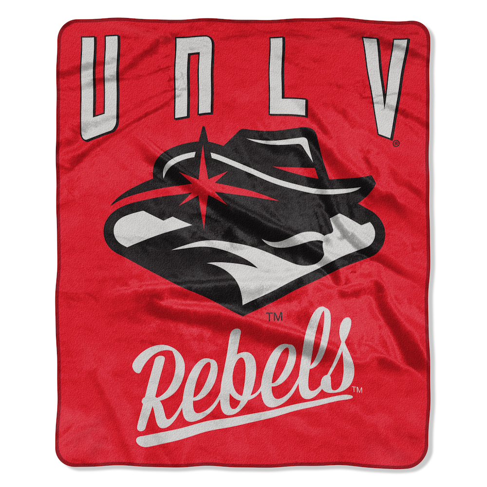 UNLV Rebels Plush Fleece Raschel Blanket 50 x 60