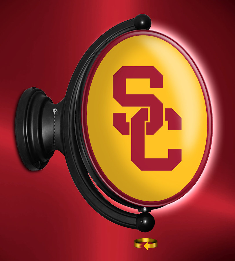 USC Trojans LED Rotating Wall Sign ~ OVAL SC LOGO