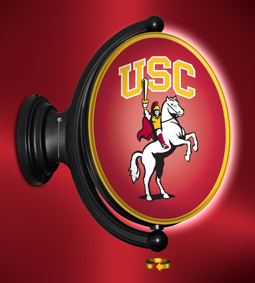 USC Trojans LED Rotating Wall Sign ~ OVAL TRAVELER