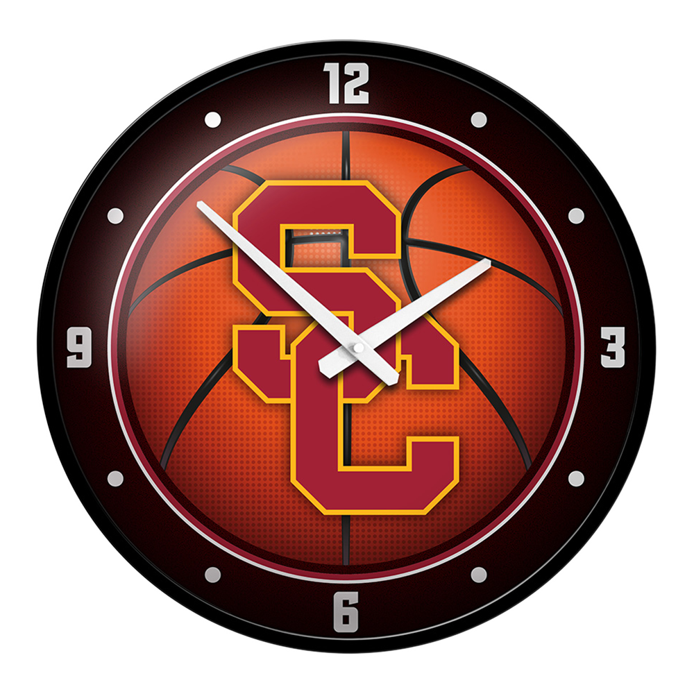 USC Trojans Modern Disc BASKETBALL Wall Clock