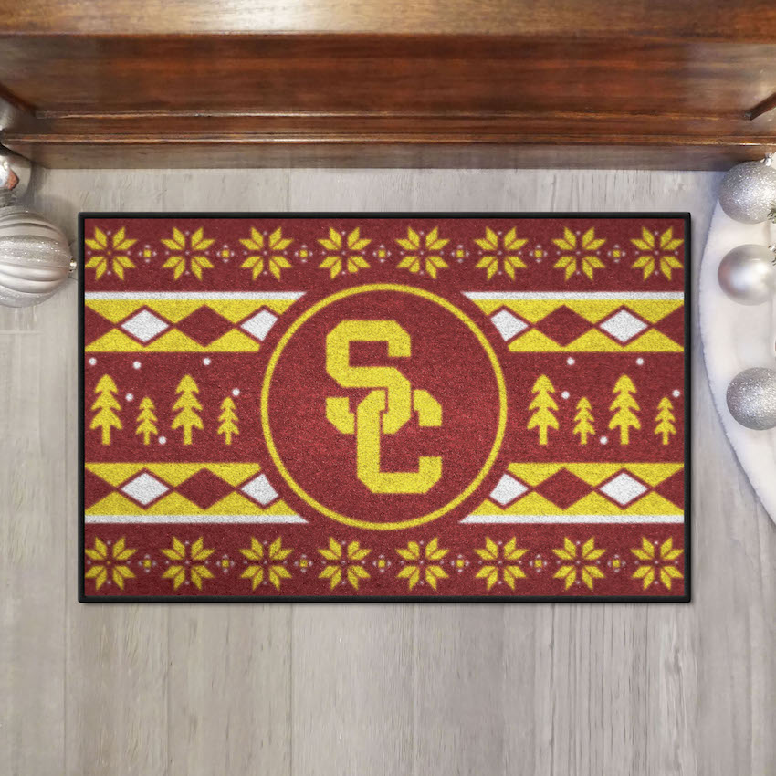 USC Trojans HOLIDAY SWEATER 20 x 30 STARTER Floor Mat