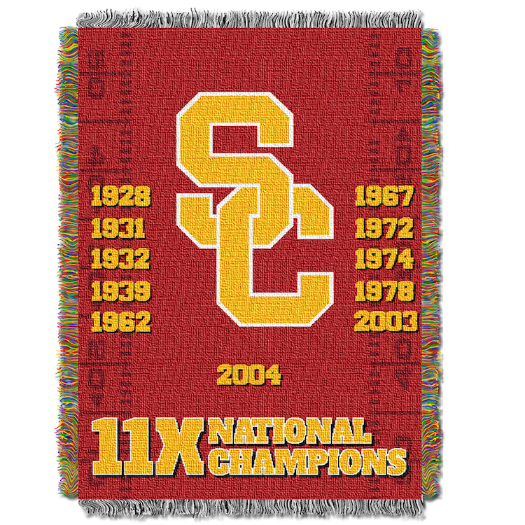 USC Trojans Commemorative Championship Tapestry Throw