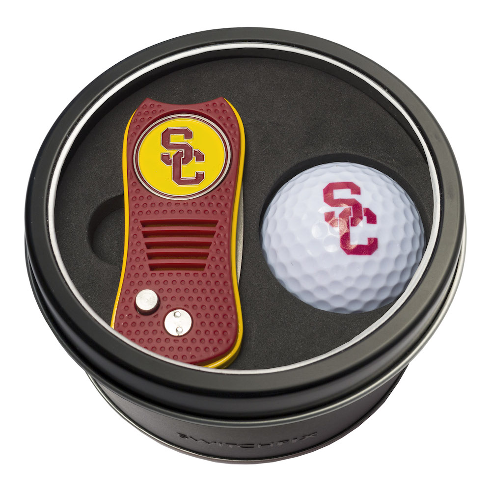USC Trojans Switchblade Divot Tool and Golf Ball Gift Pack