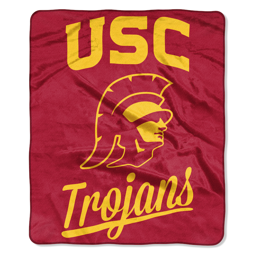 USC Trojans Plush Fleece Raschel Blanket 50 x 60