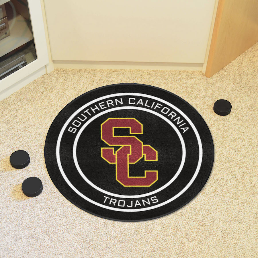 USC Trojans Round Hockey Puck Mat