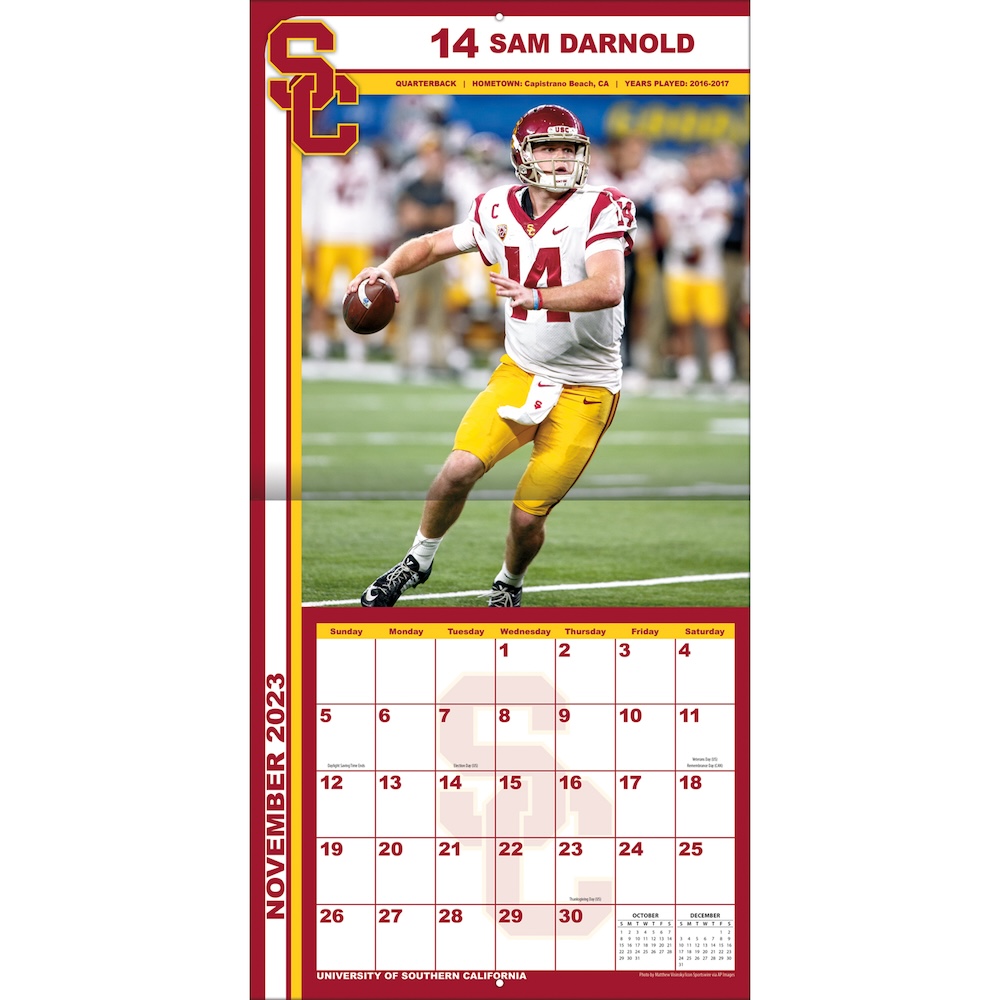 USC Trojans 2025 NCAA Team Wall Calendar