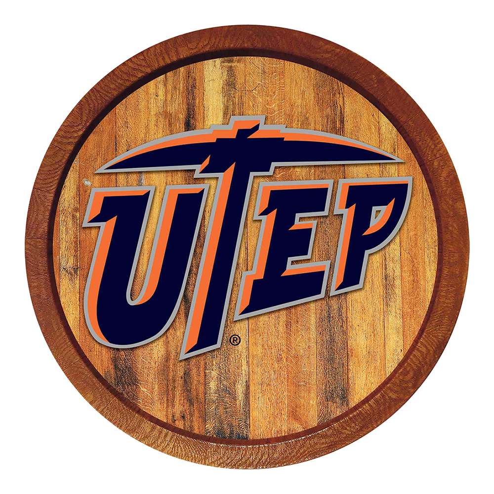 UTEP Miners FAUX Barrel Top Sign
