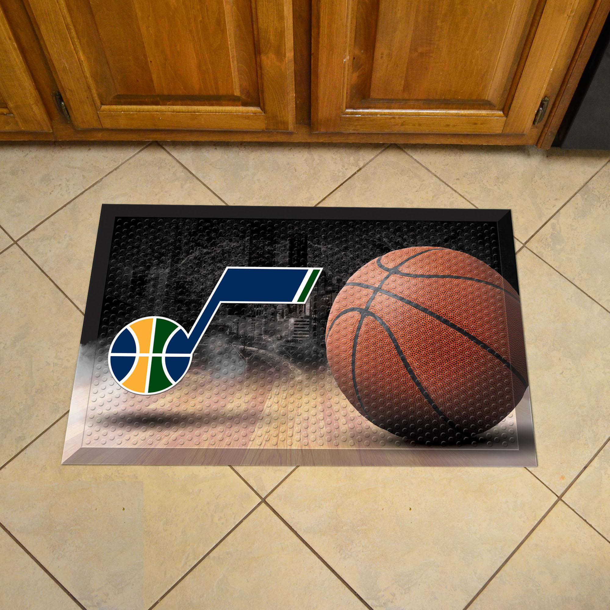 Utah Jazz Ball Style SCRAPER Door Mat