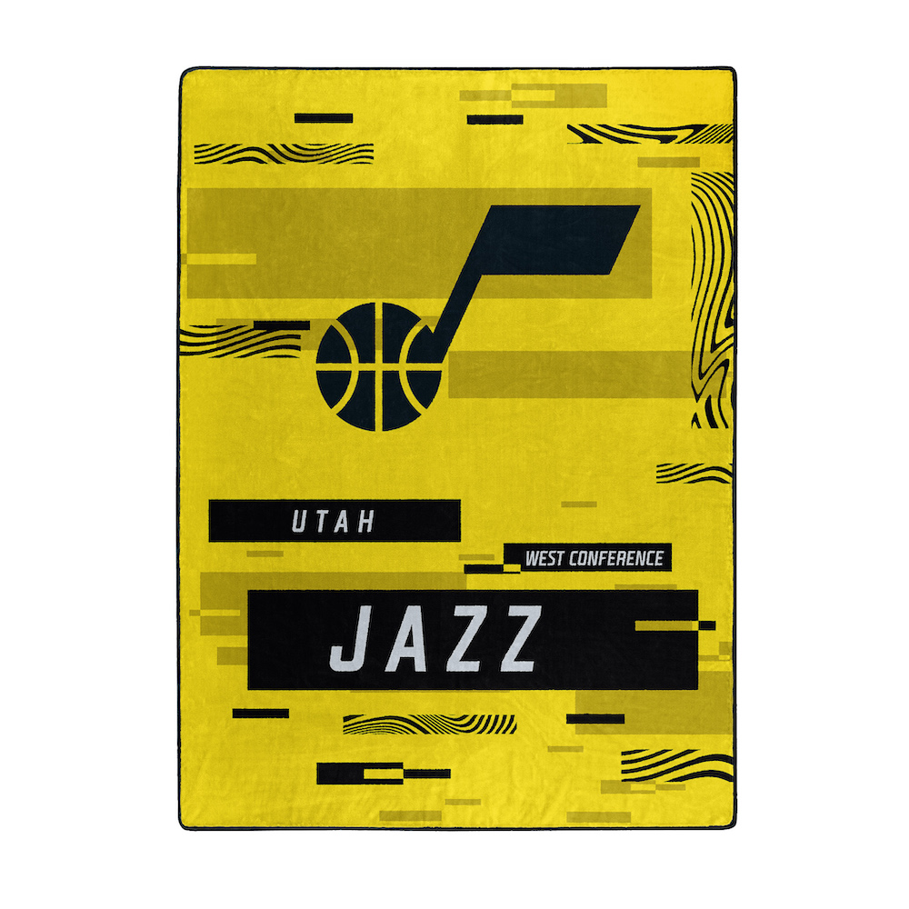 Utah Jazz Large Plush Fleece Raschel Blanket 60 x 80