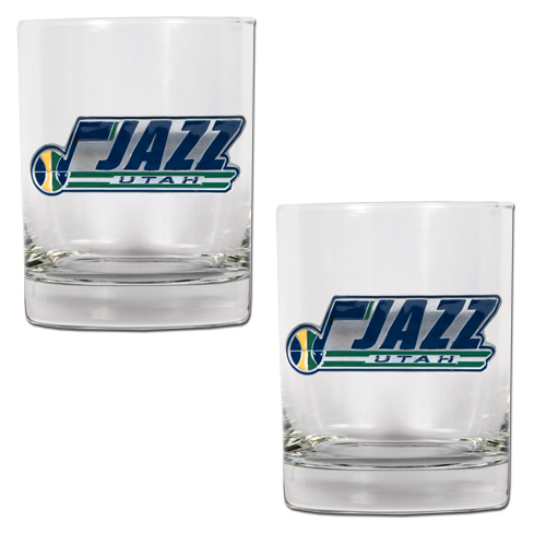 Utah Jazz NBA Logo 2pc Rocks Glass Set