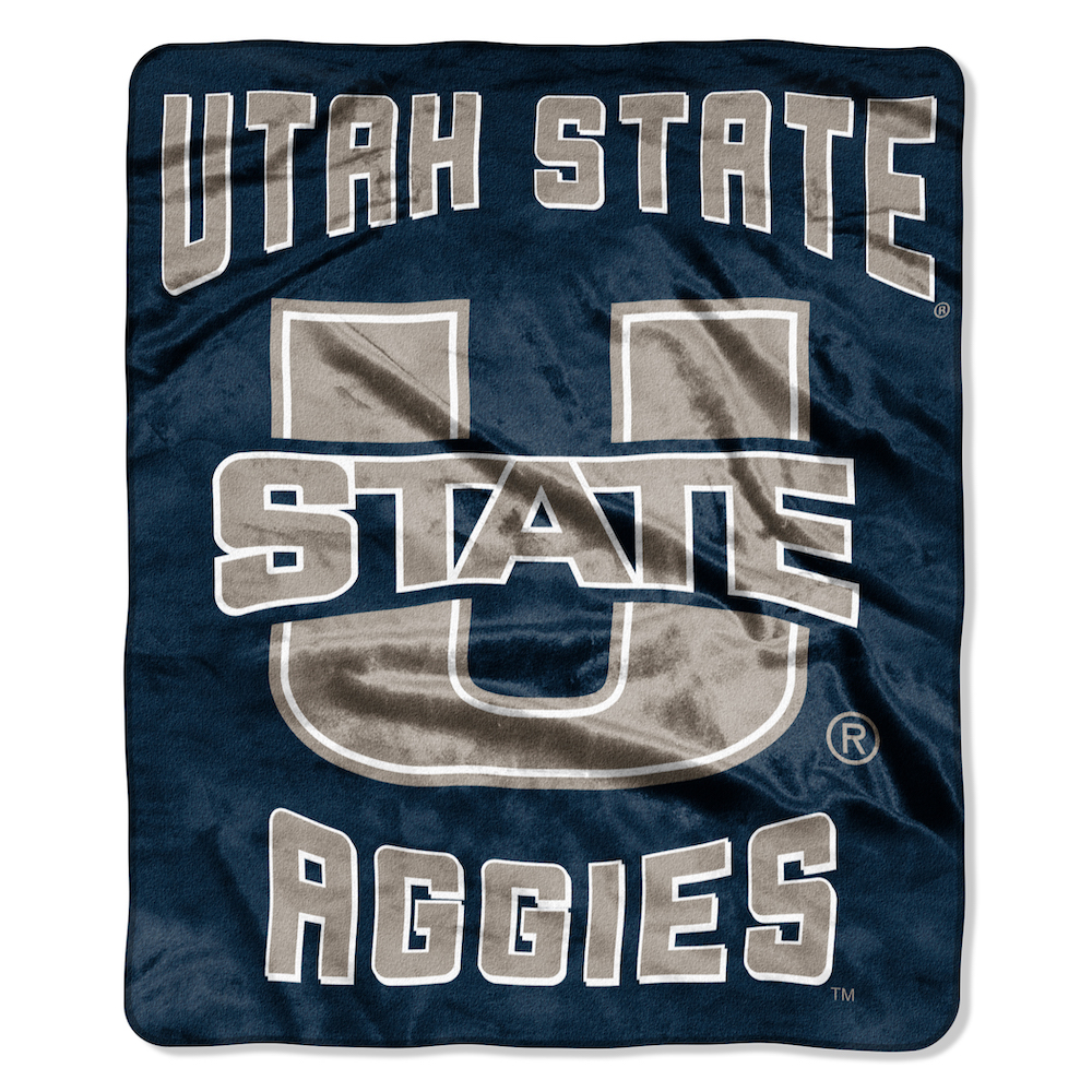 Utah State Aggies Plush Fleece Raschel Blanket 50 x 60