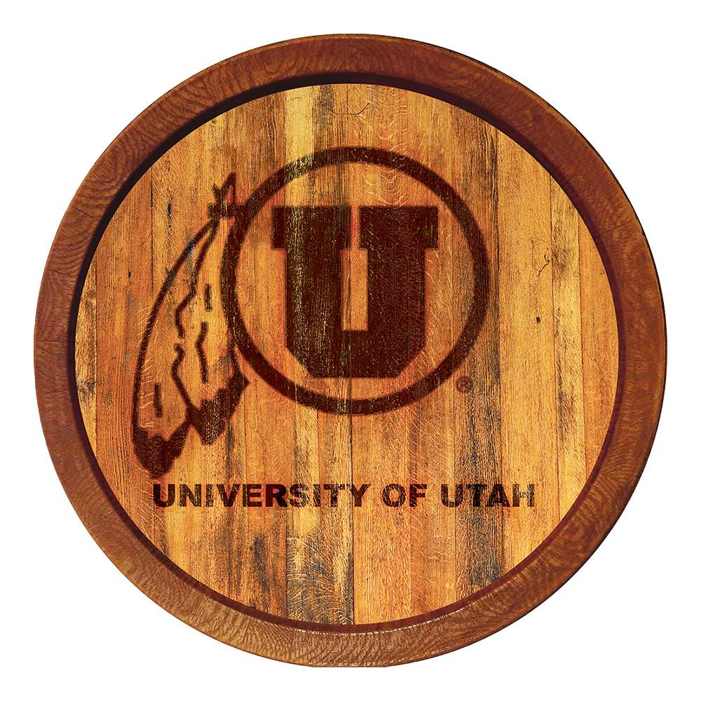 Utah Utes Branded FAUX Barrel Top Sign