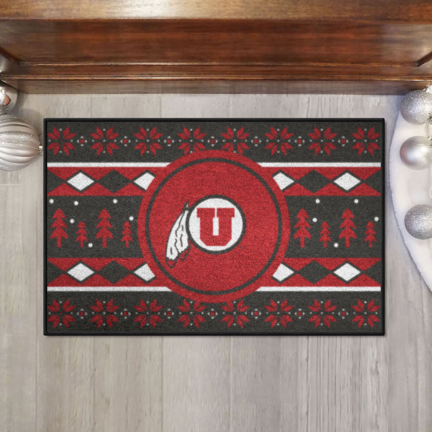 Utah Utes HOLIDAY SWEATER 20 x 30 STARTER Floor Mat