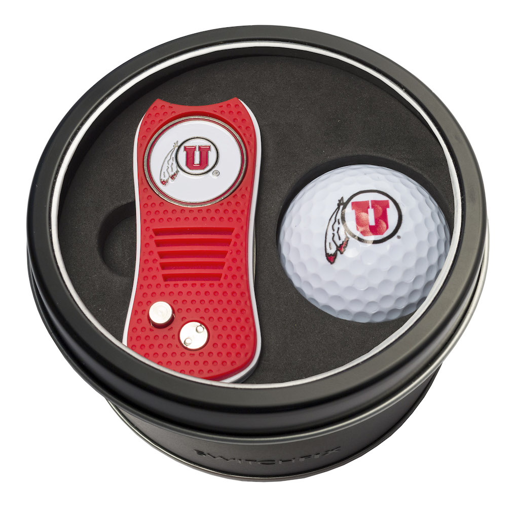 Utah Utes Switchblade Divot Tool and Golf Ball Gift Pack