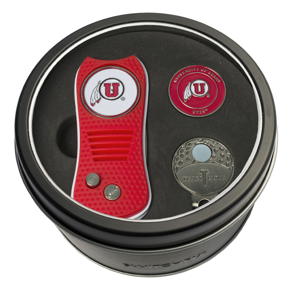 Utah Utes Switchblade Divot Tool Cap Clip and Ball Marker Gift Pack