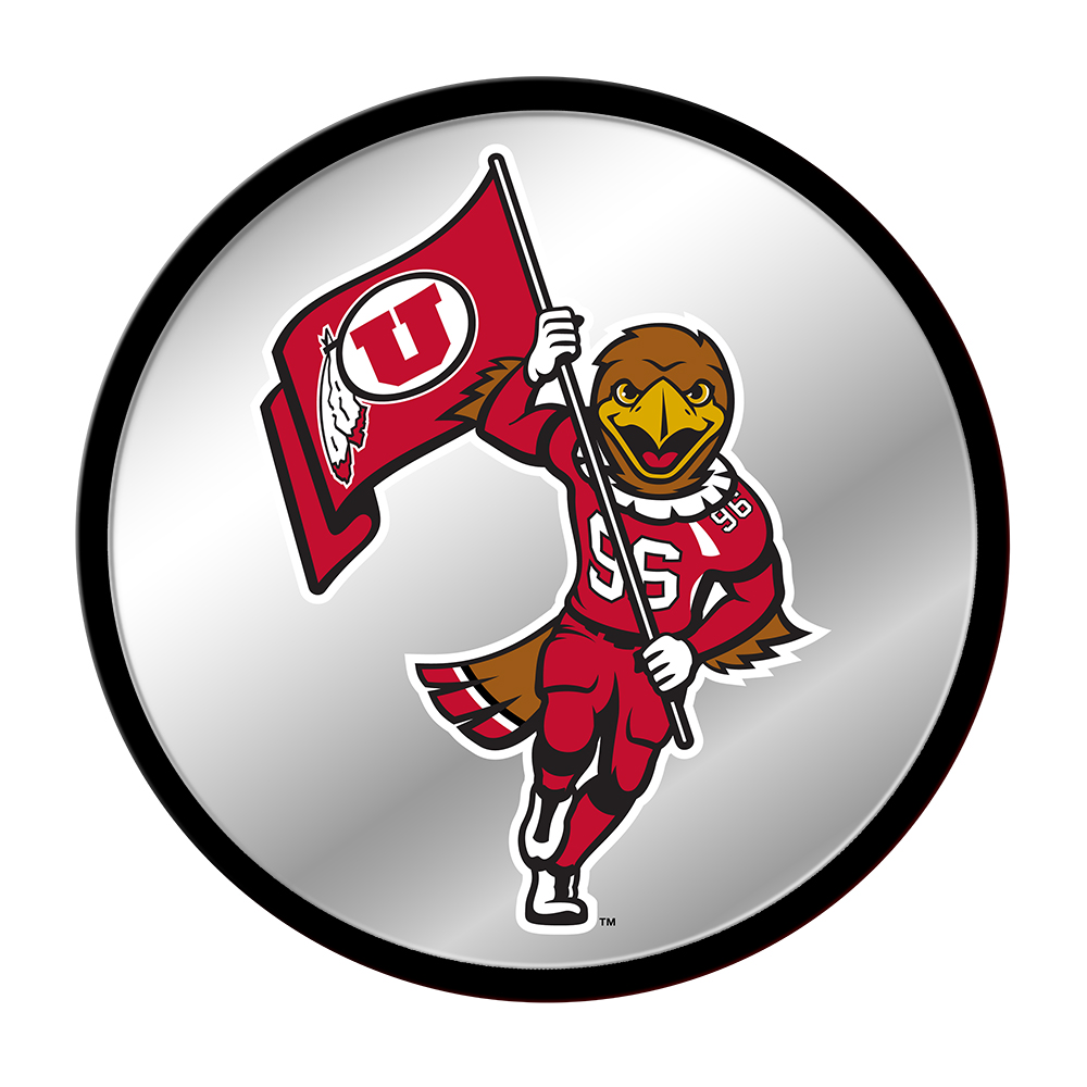 Utah Utes MASCOT Modern Disc Mirrored Wall Sign