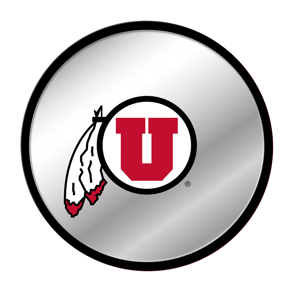 Utah Utes Modern Disc Mirrored Wall Sign