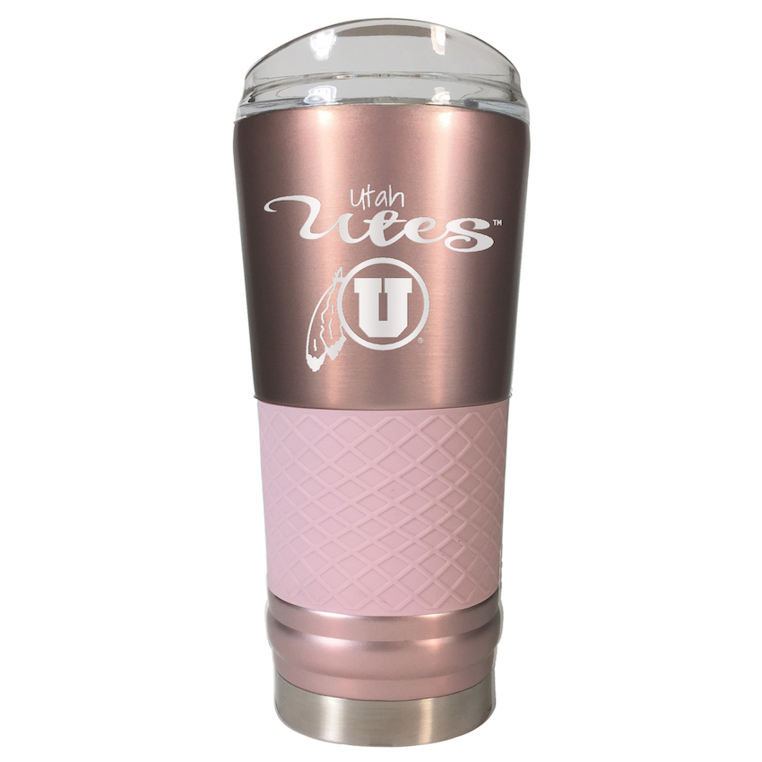 Utah Utes 24 oz Rose Gold Draft Travel Tumbler