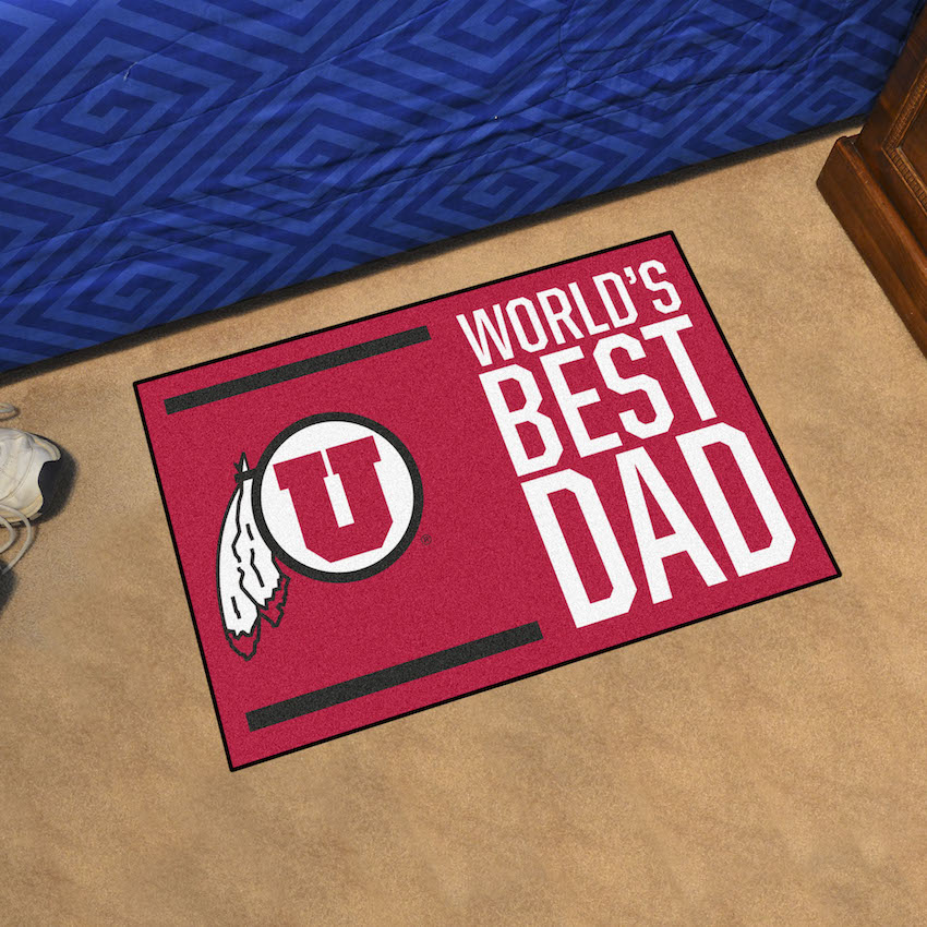 Utah Utes 20 x 30 WORLDS BEST DAD Floor Mat
