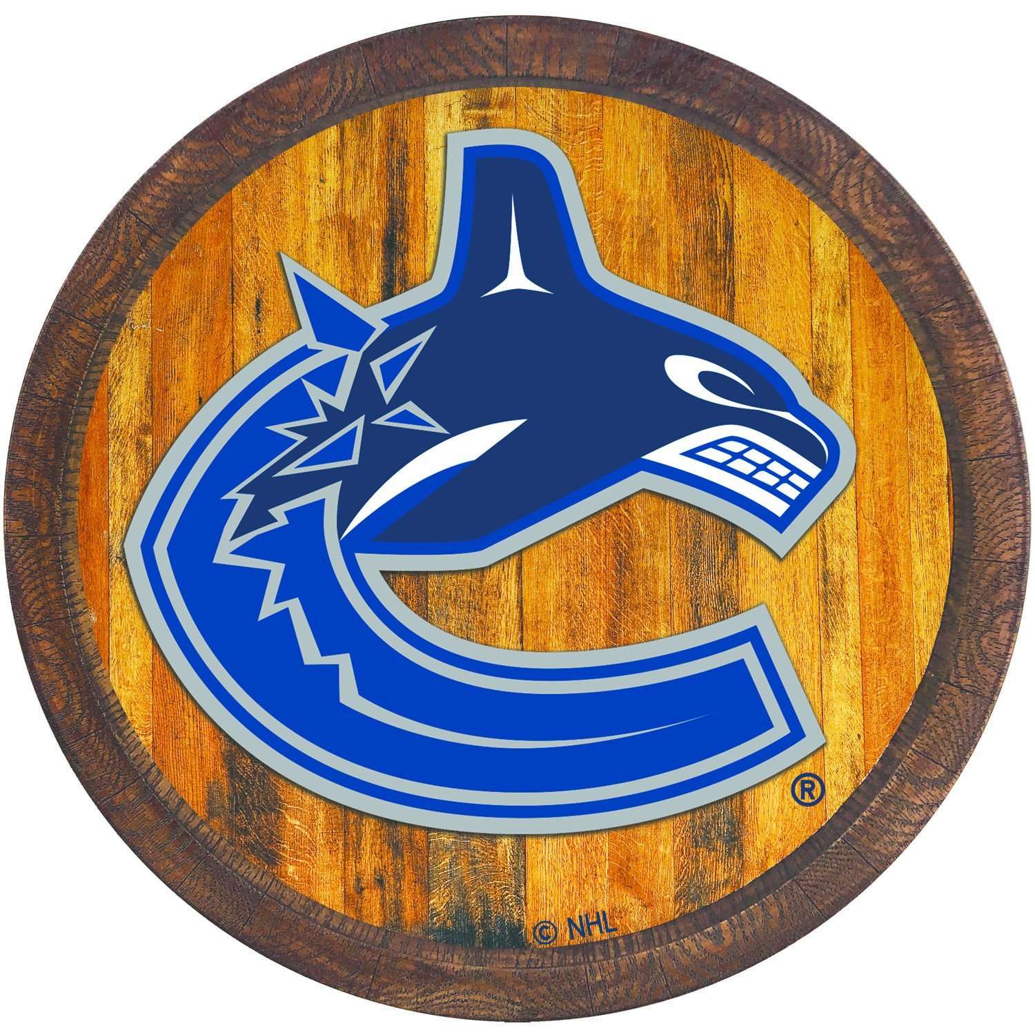 Vancouver Canucks FAUX Barrel Top Sign