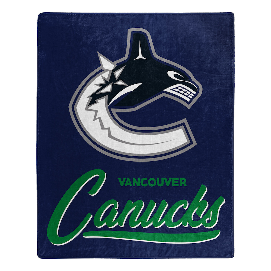 Vancouver Canucks Plush Fleece Raschel Blanket 50 x 60