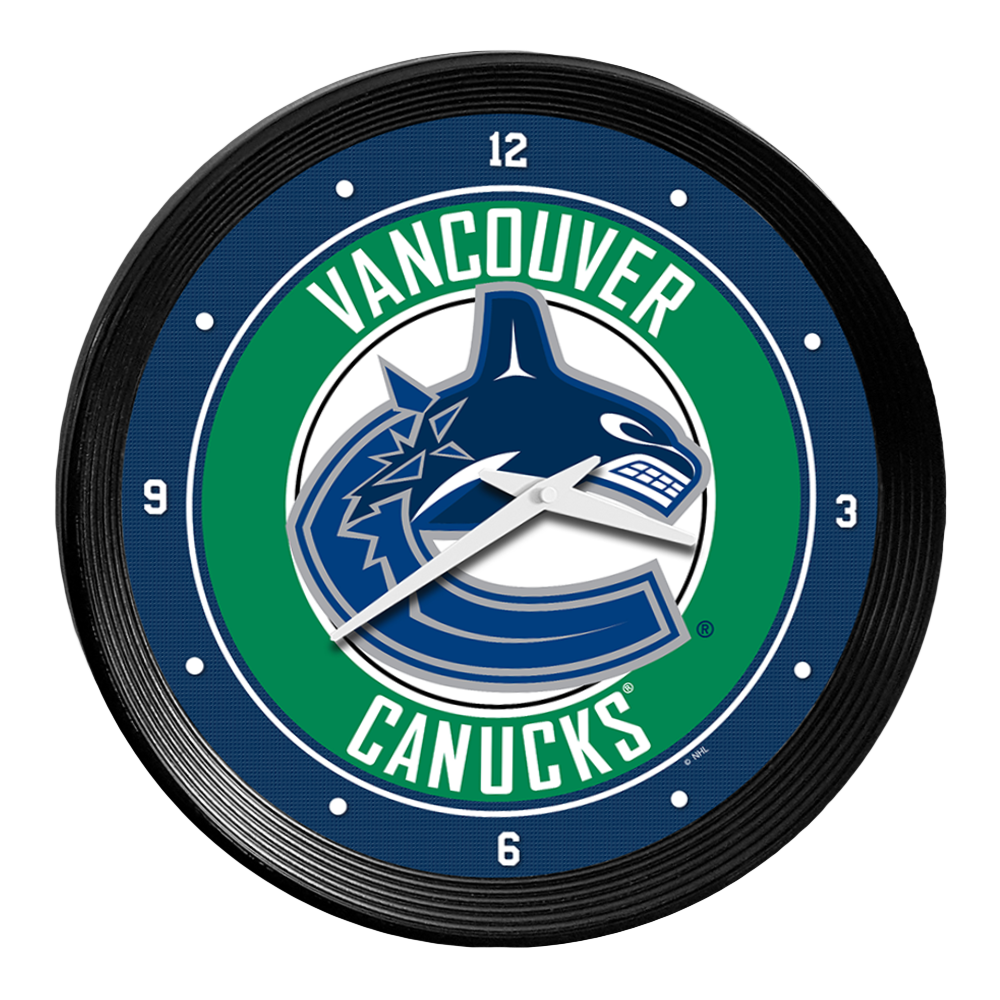 Vancouver Canucks Ribbed Frame Wall Clock