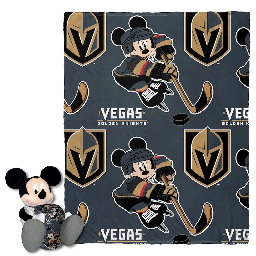 Vegas Golden Knights Disney Mickey Mouse Hugger and Silk Blanket Set