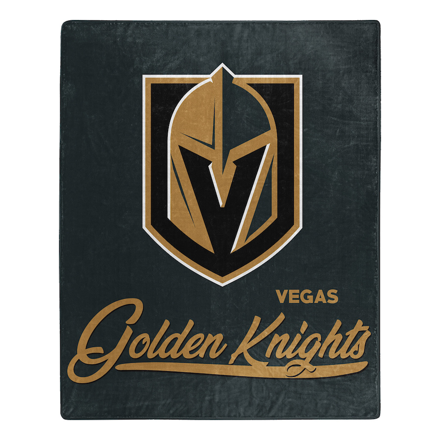 Vegas Golden Knights Plush Fleece Raschel Blanket 50 x 60