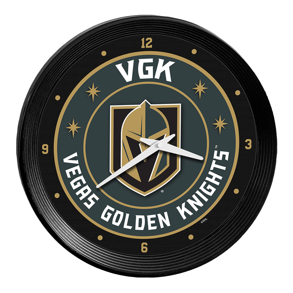 Vegas Golden Knights Ribbed Frame Wall Clock