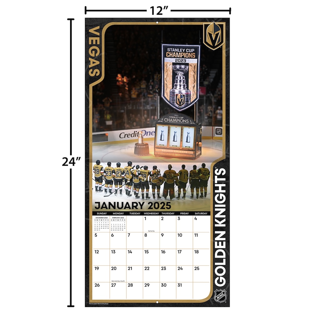 Vegas Golden Knights 2025 NHL Mini Wall Calendar