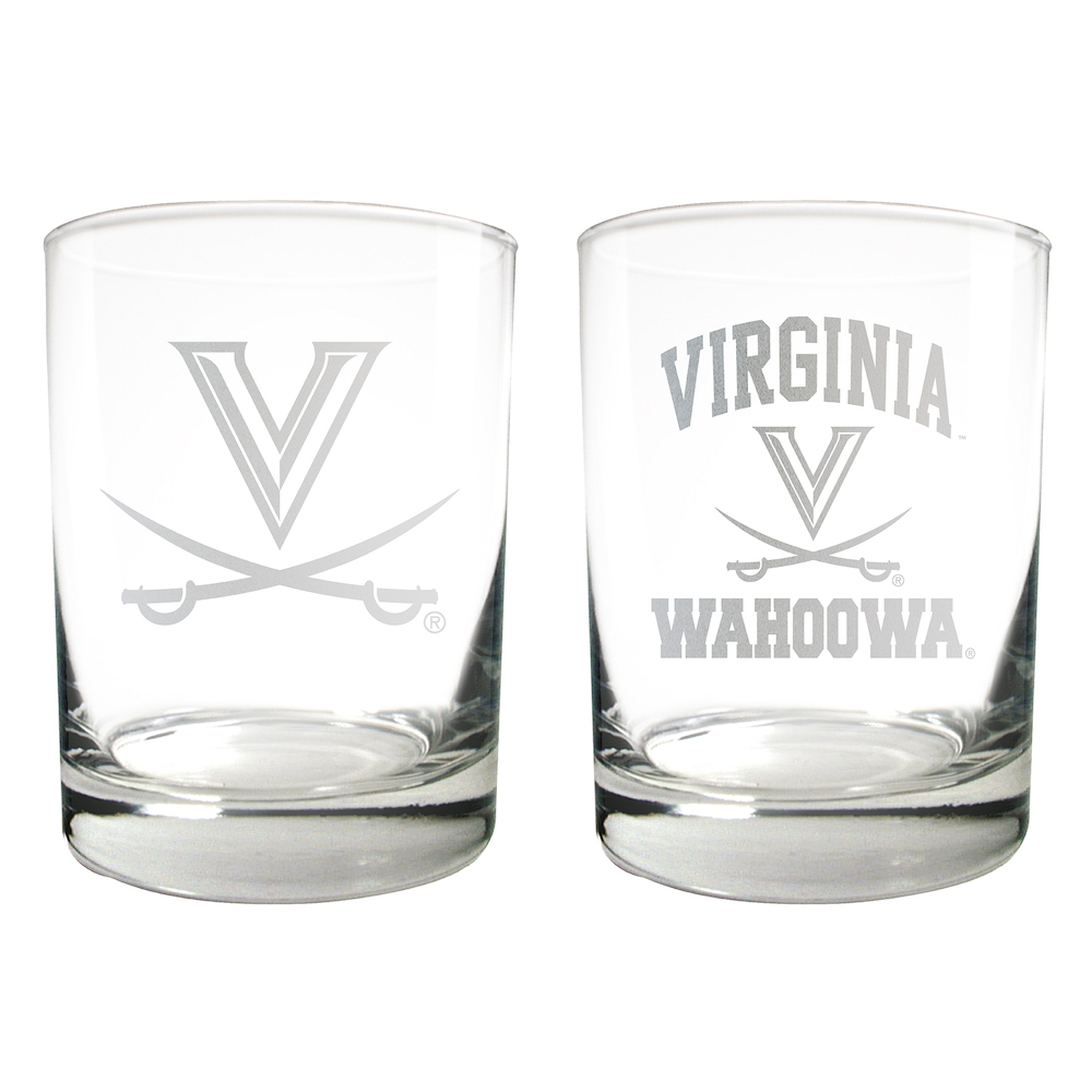 Virginia Cavaliers 2pc Rocks Glass Set