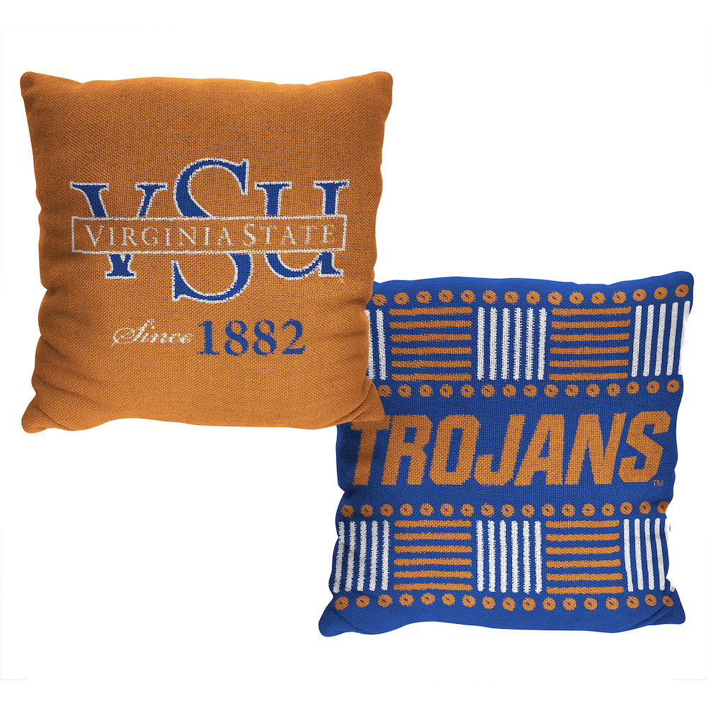 Virginia State Trojans HOMAGE Double Sided INVERT Woven Pillow