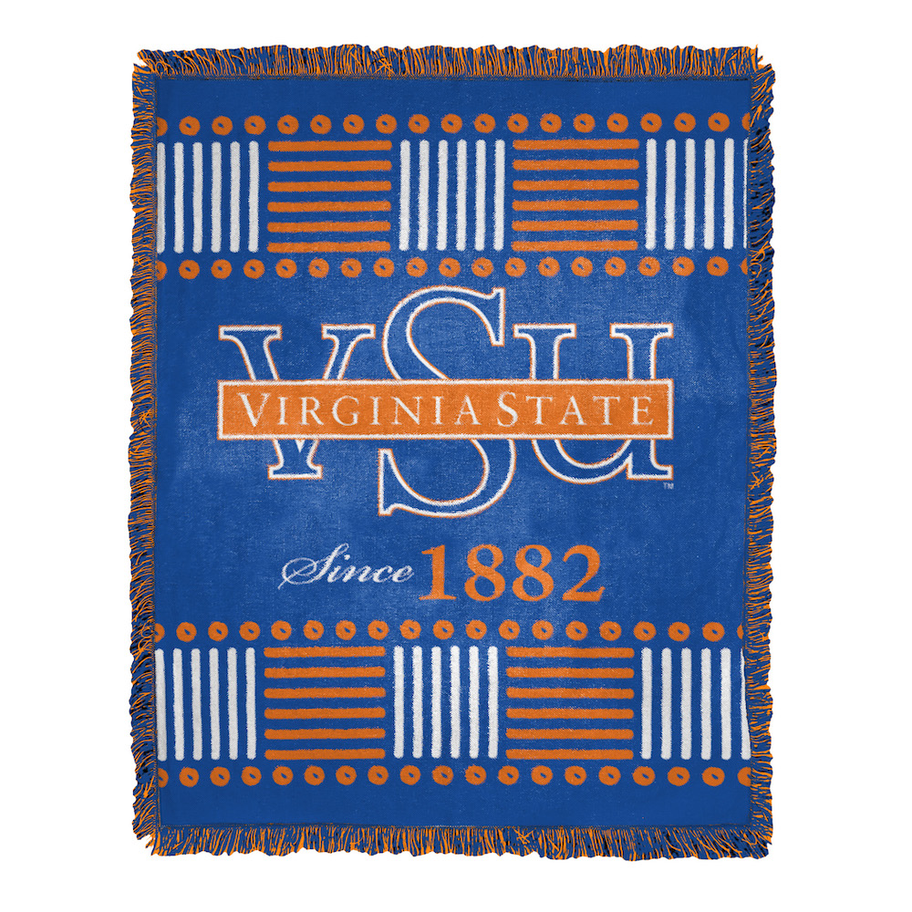 Virginia State Trojans HOMAGE Jacquard Throw Blanket 48 x 60