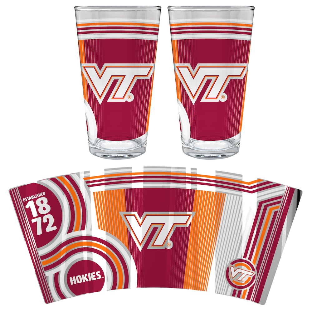 Virginia Tech Hokies COOL VIBES 2 pc Pint Glass Set