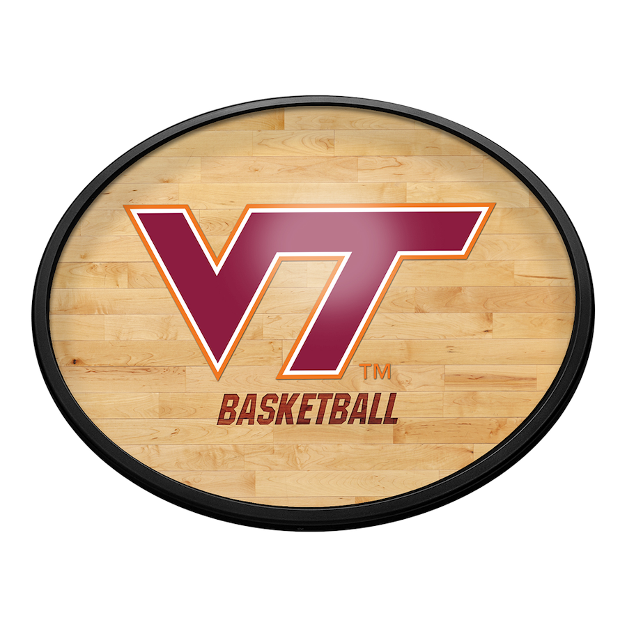 Virginia Tech Hokies HARDWOOD Slimline LED Wall Sign ~ OVAL