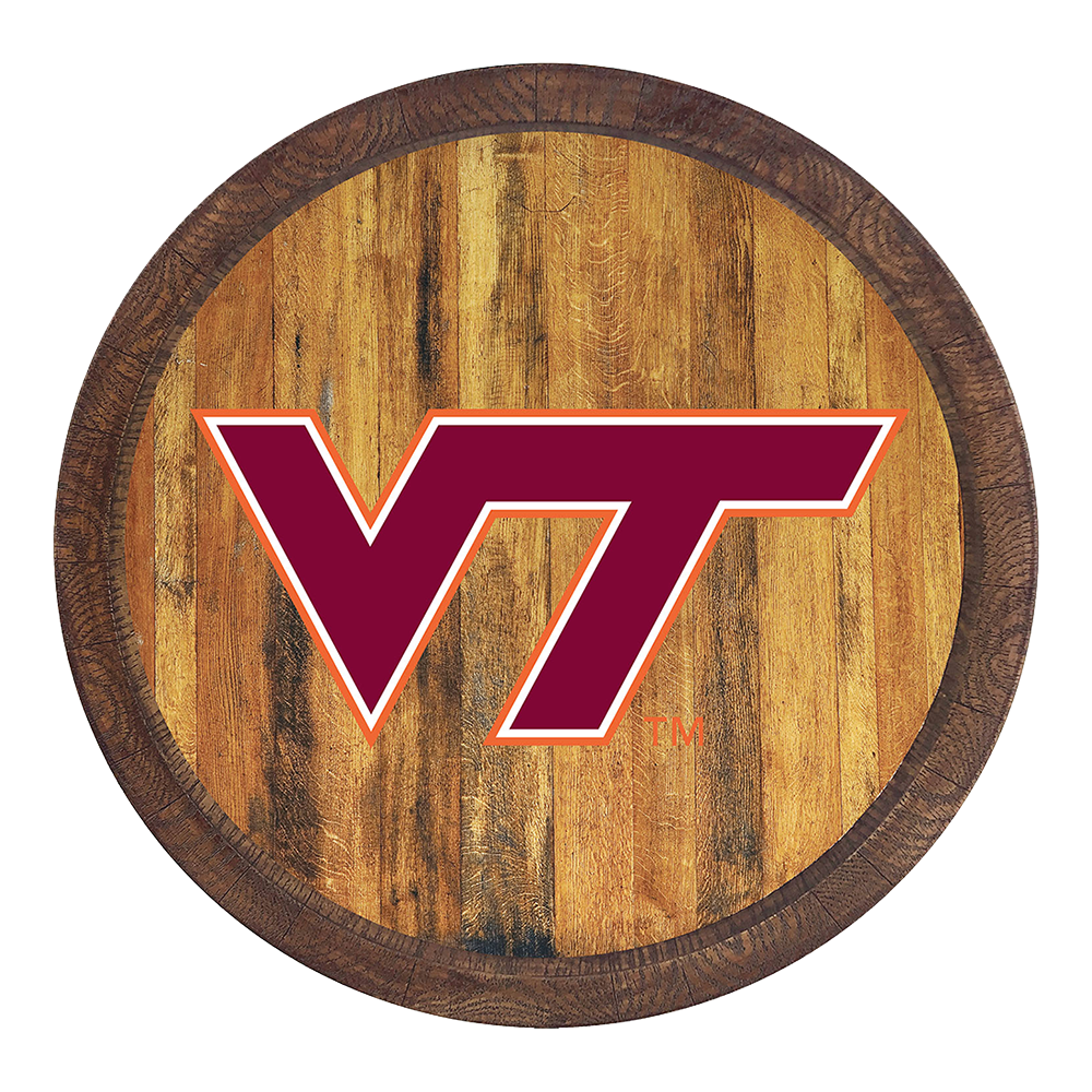 Virginia Tech Hokies FAUX Barrel Top Sign