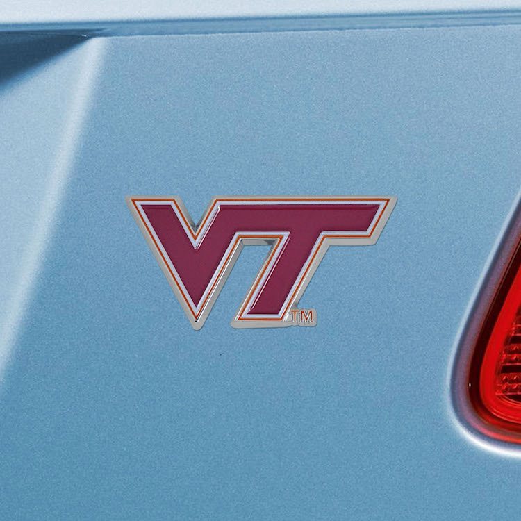 Virginia Tech Hokies Color Metal Auto Emblem