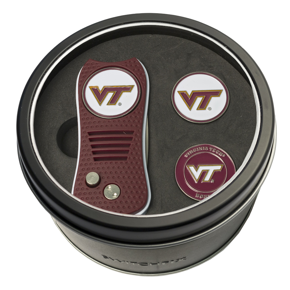 Virginia Tech Hokies Switchblade Divot Tool and 2 Ball Marker Gift Pack