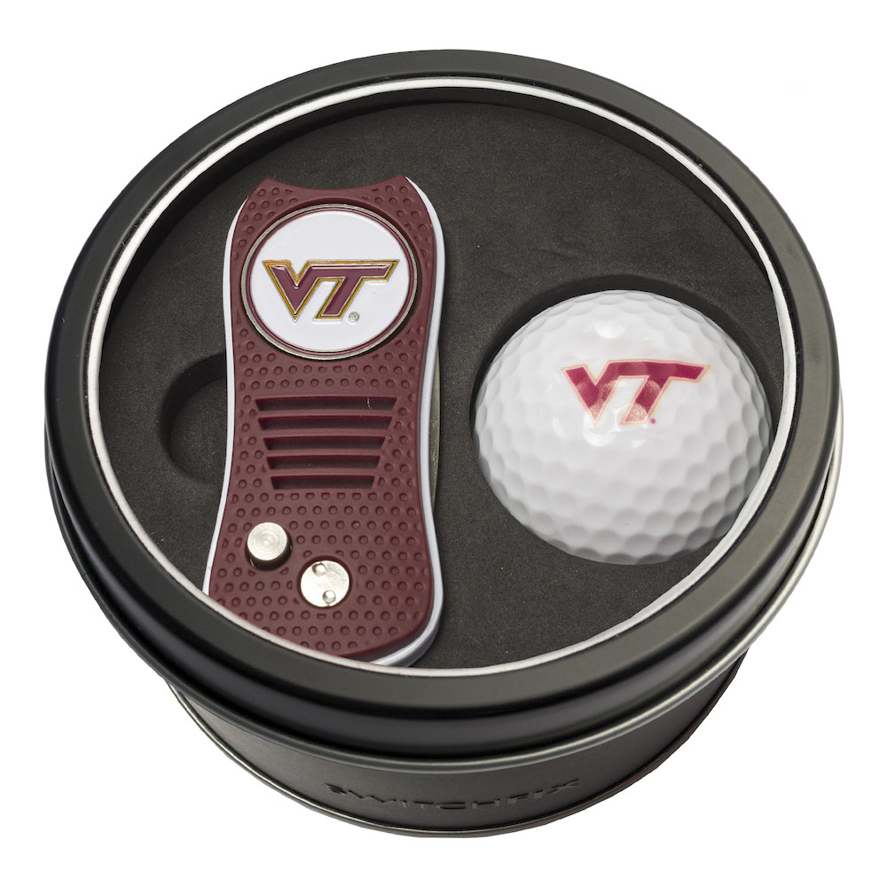 Virginia Tech Hokies Switchblade Divot Tool and Golf Ball Gift Pack